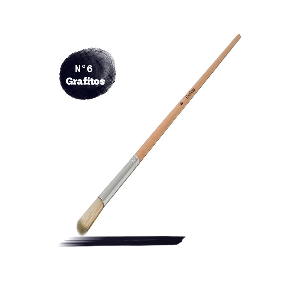 PINCEL 6 GRAFITOS PLANO Y REDONDO