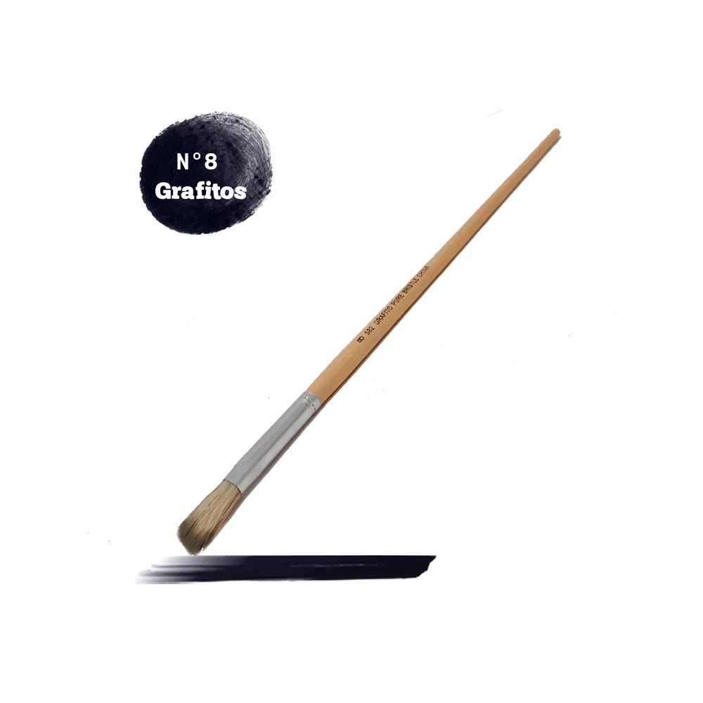 PINCEL #8 GRAFITOS PLANO Y REDONDO