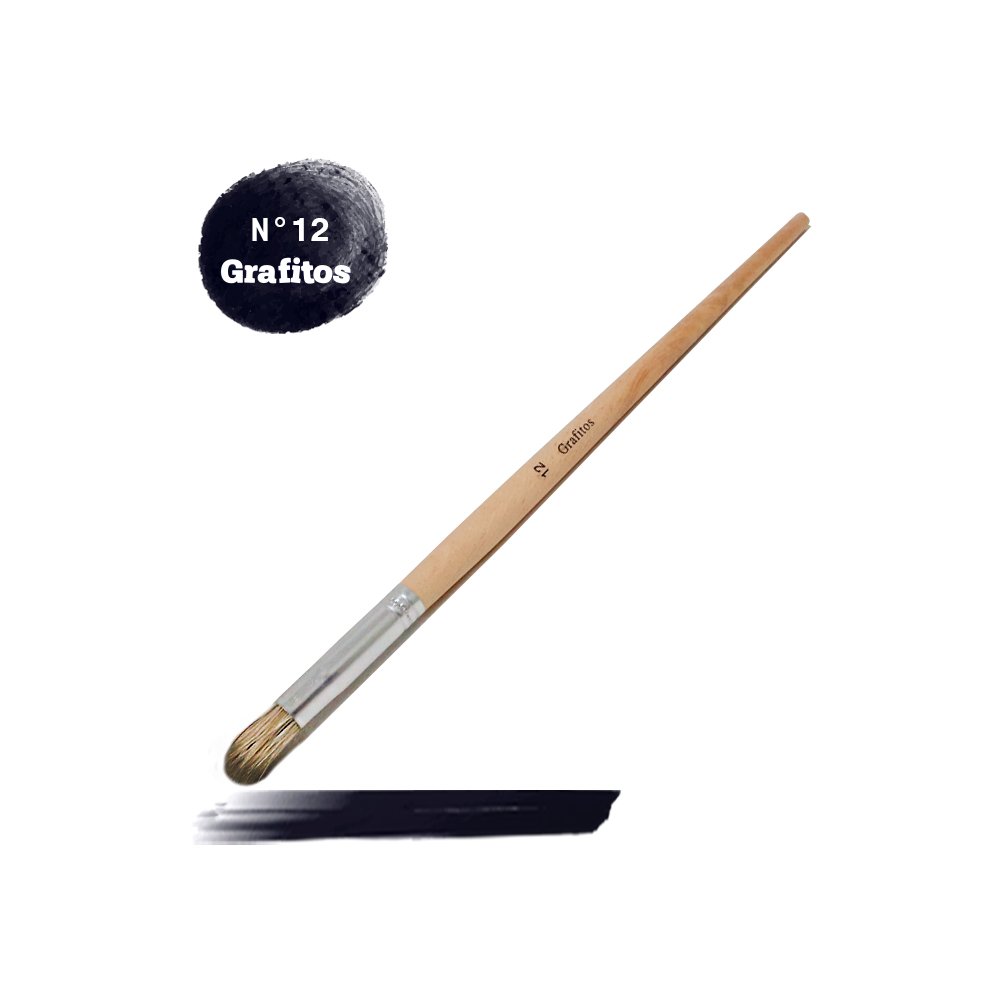 PINCEL 12 GRAFITOS PLANO Y REDONDO