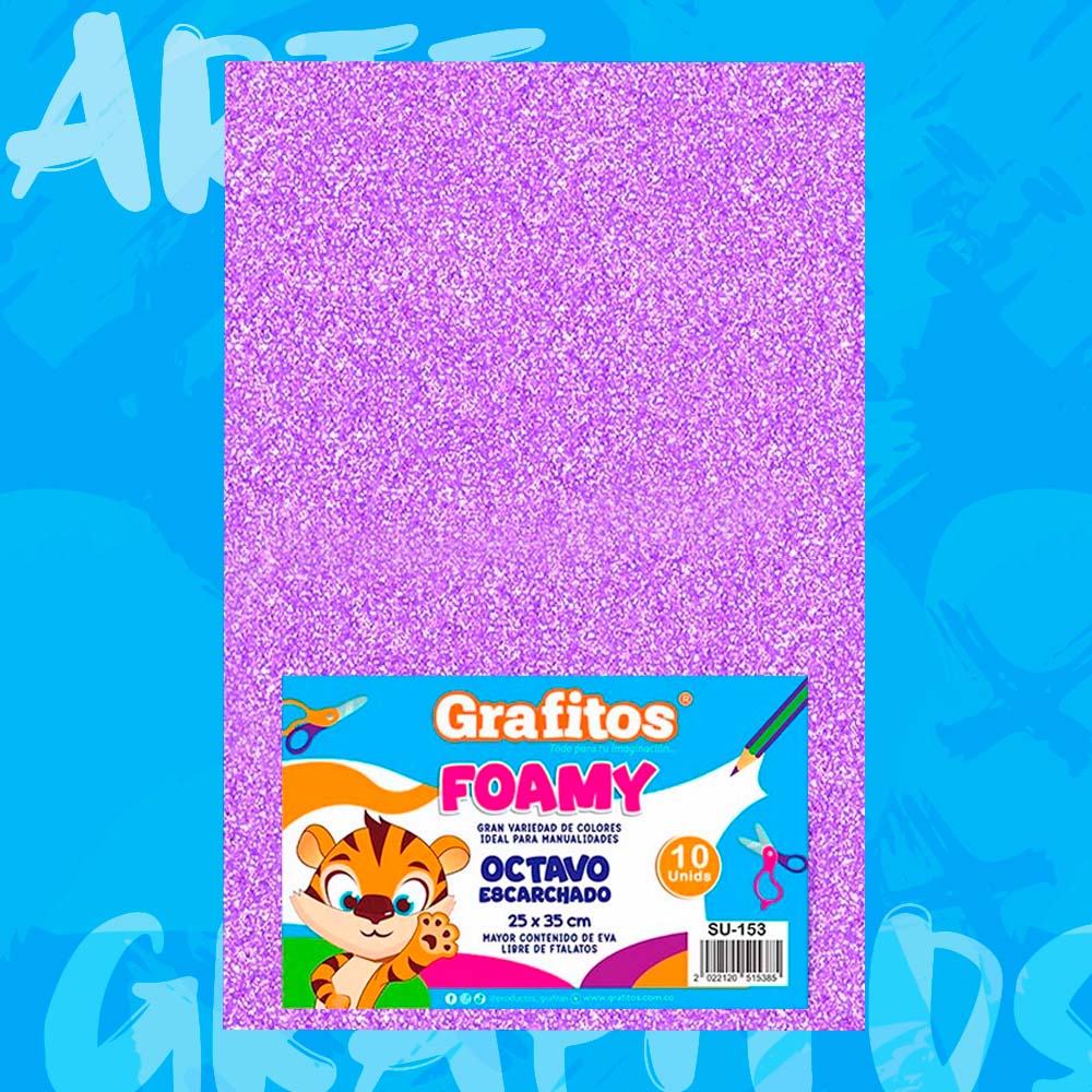 FOMI 1/8 ESCARCHADO LILA CRISTAL x10