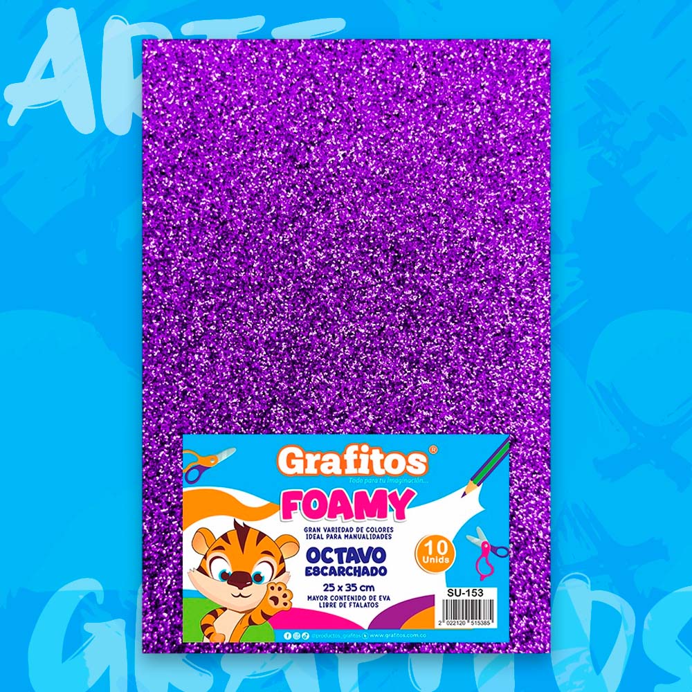 FOMI 1/8 ESCARCHADO MORADO x10