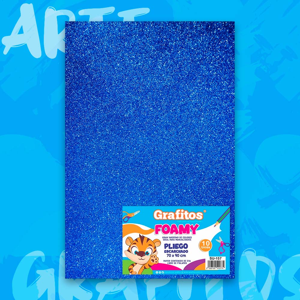 FOMI LAMINA ESCARCHADO AZUL