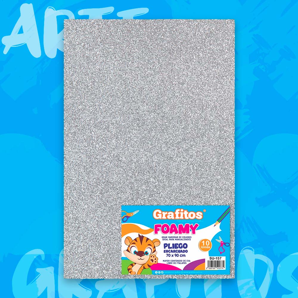 FOMI LAMINA ESCARCHADO PLATEADO