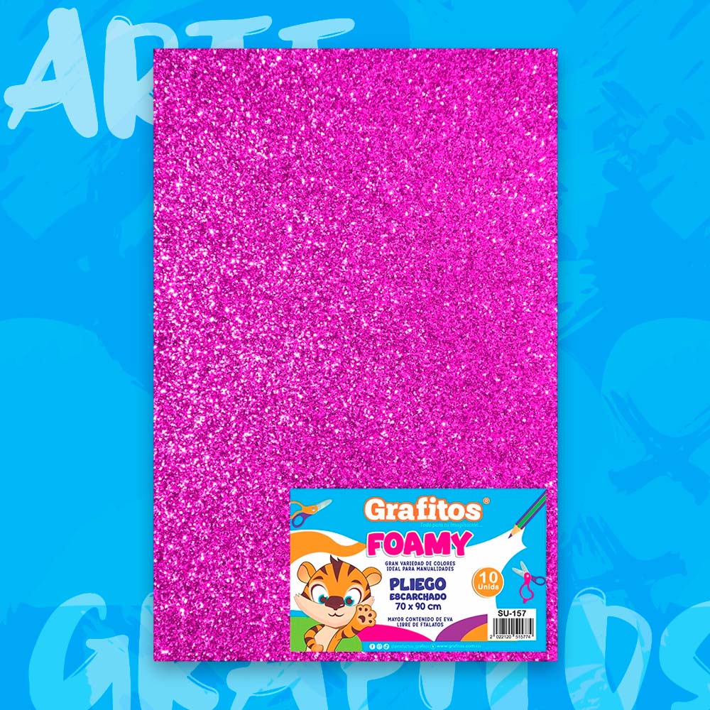 FOMI LAMINA ESCARCHADO FUCSIA