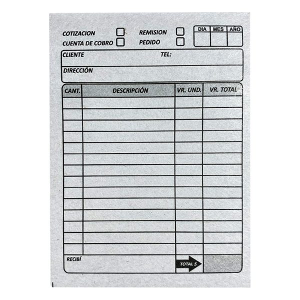 hojas facturero mini periodico