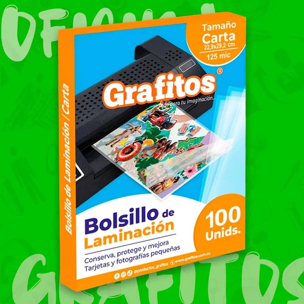 BOLSILLO LAMINACION GRAFITOS A4 CARTA