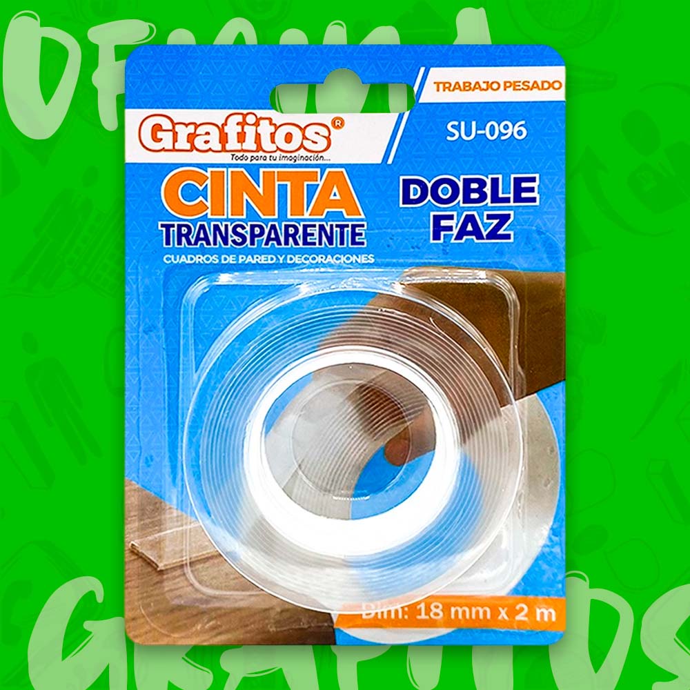 CINTA DOBLE FAZ GRAFITOS TRANSPARENTE