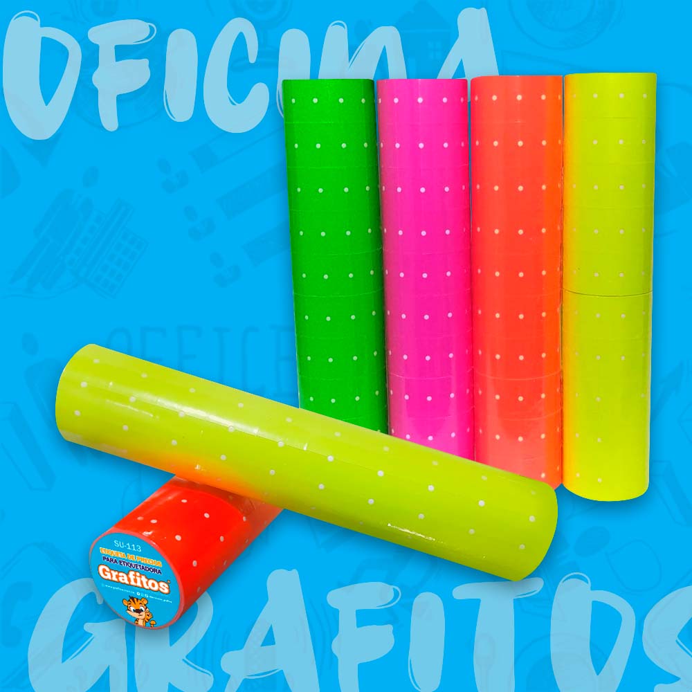 Rollo de Etiquetas Neón Grafitos