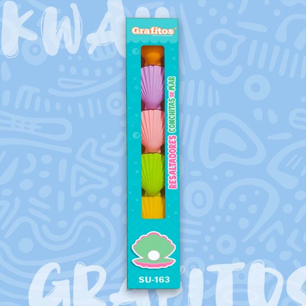 resaltadores-kawaii-conchitas-grafitos