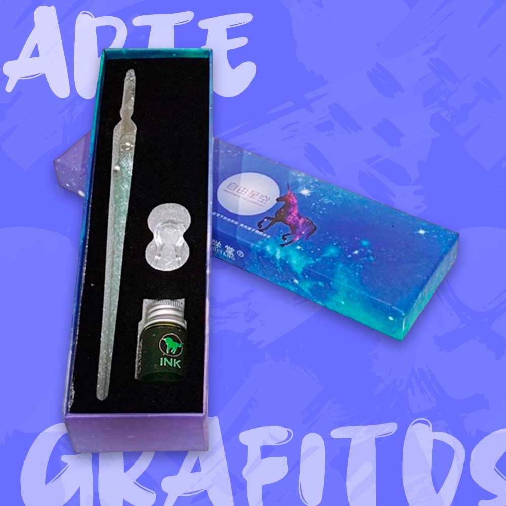 Set de Caligrafía pluma de vidrio