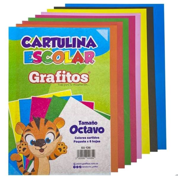 cartulina escolar en octavo