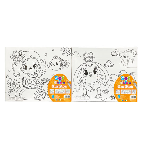 set de pintura x6 pzs niña