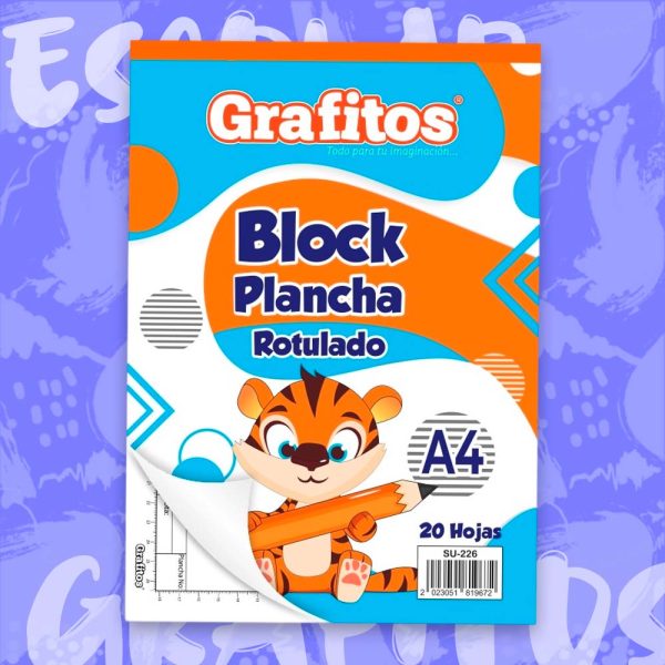 Block Plancha Grafitos Rotulado A4