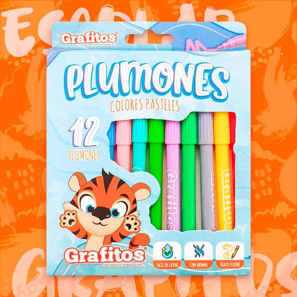 Plumones Grafitos De Colores Pasteles