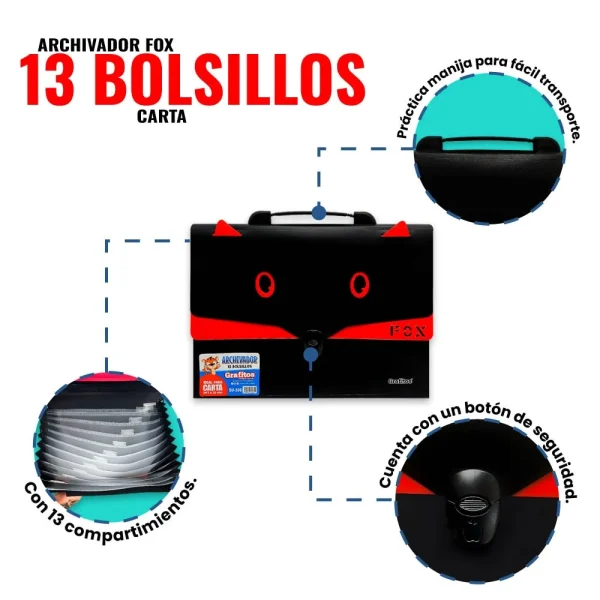 Archivador-13-bolsillos-carta-fox-SU-306-Fotos-a-detalle