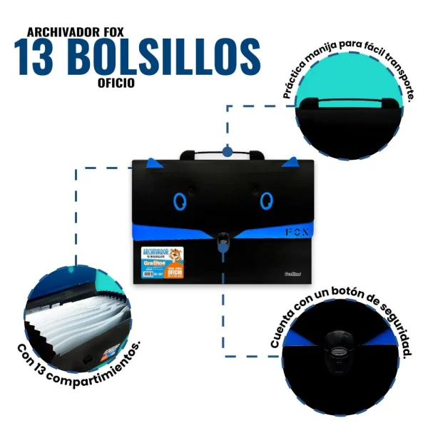 Archivador-13-bolsillos-oficio-fox-SU-307-Fotos-a-detalle