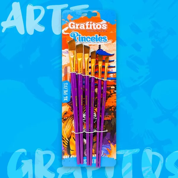 pinceles grafitos de madera x6 SU-310-2