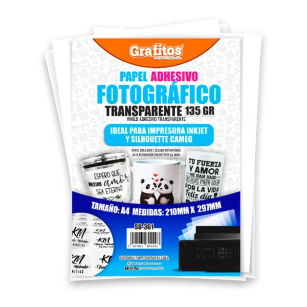 Papel Fotográfico Adhesivo Transparente