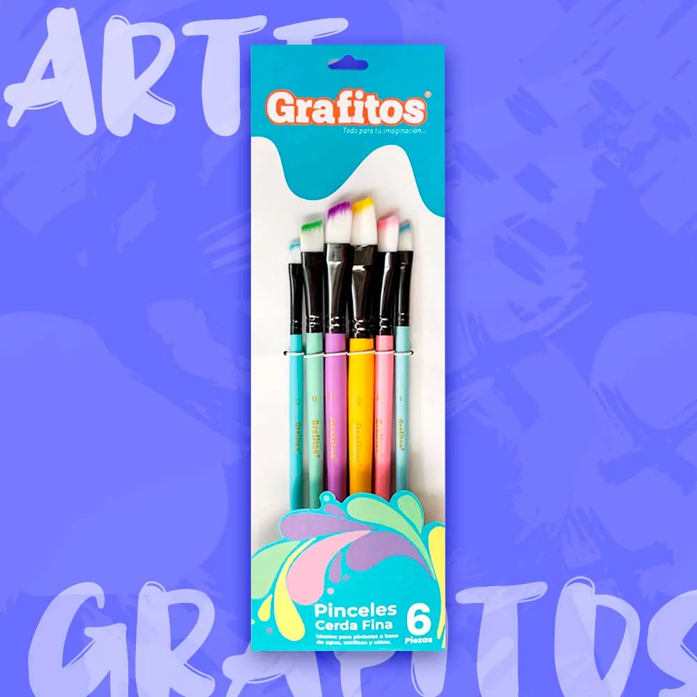 Set Pinceles Angulares Grafitos x6