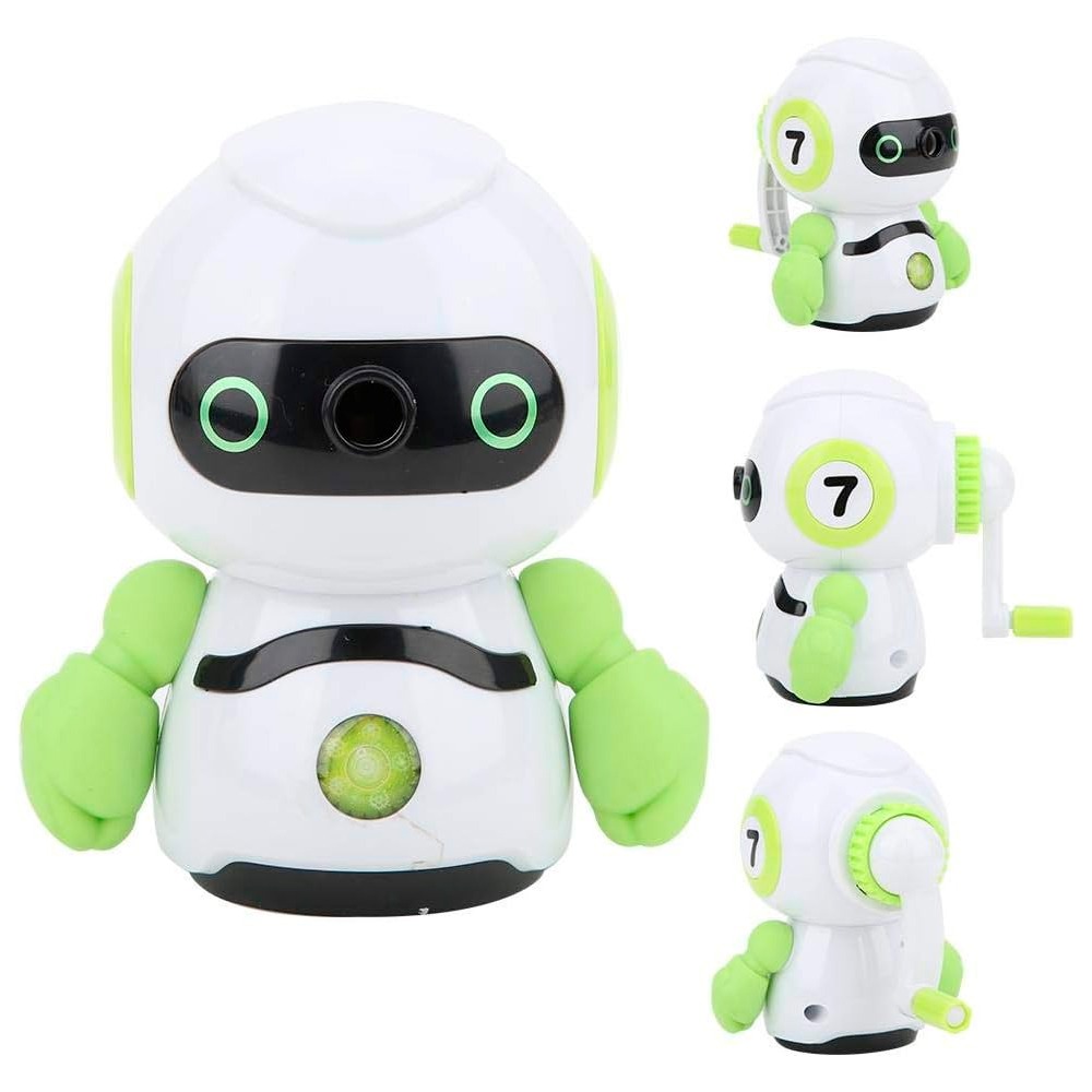 Sacapunta De Manivela Robot Kawaii