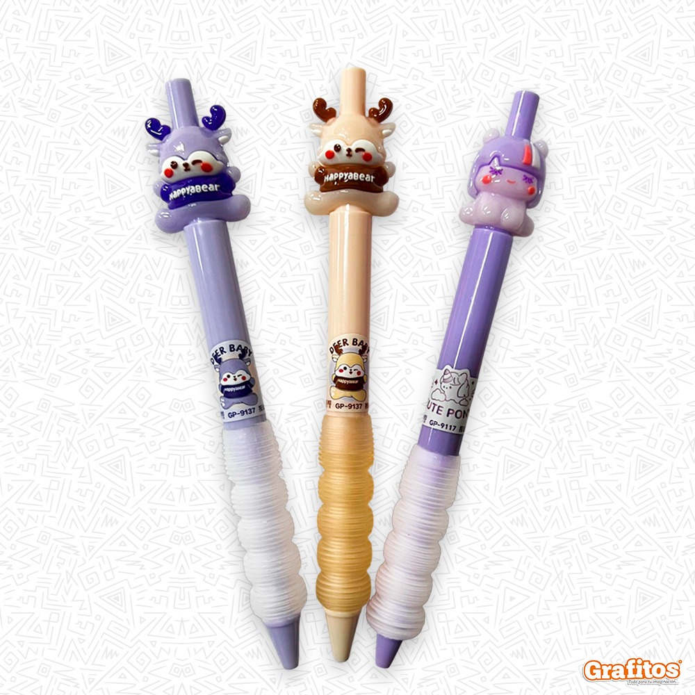 Bolígrafos Gel Retráctiles Kawaii