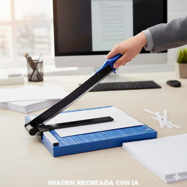 usando la guillotina A4 grafitos